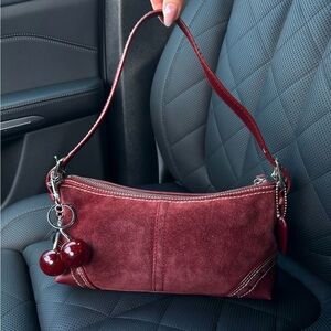 Coach Red Suede East West Baguette
Shoulder Bag